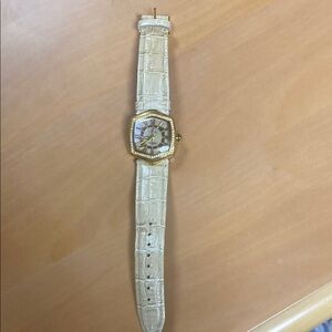 Pastorelli Elegant Beige Crocodile Pattern Watch.